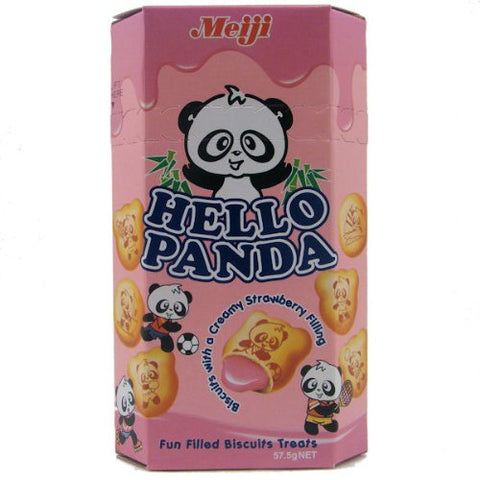 Meiji Panda Biscuit Strawberry Flavoured Filling - 50G